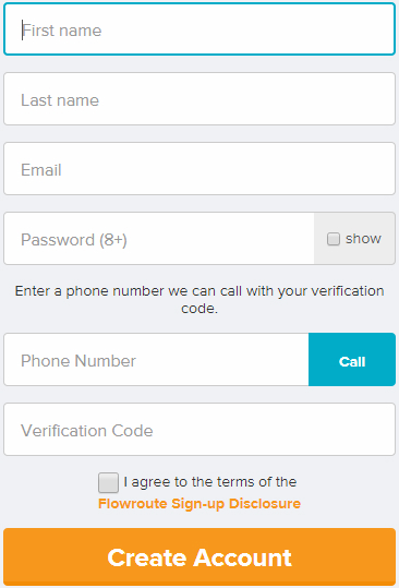 Flowroute signup