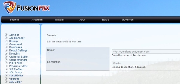 FusionPBX Domains