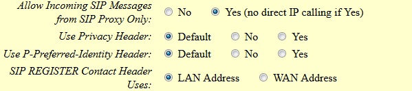 Allow SIP Proxy Only