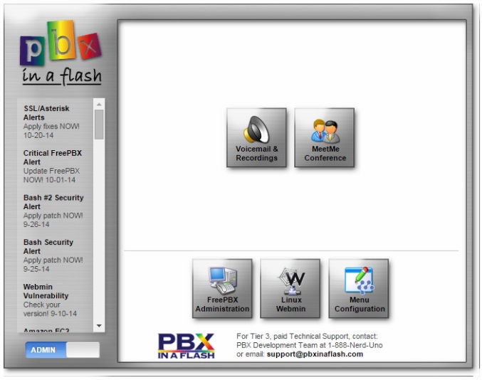 PBX in a Flash Application Select