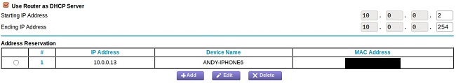 Router Reserve LAN IP