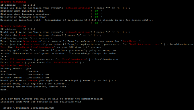 sipXecs Preliminary Configuration